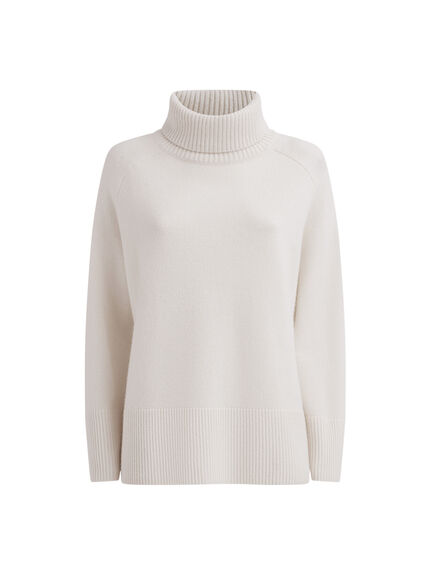 Edina Relaxed Cashmere Funnel Neck Jumper